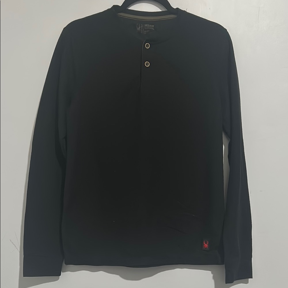 Spyder Black Long Sleeve Tee with Red Detail